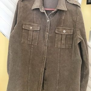 Bibi taupe corduroy shacket xl